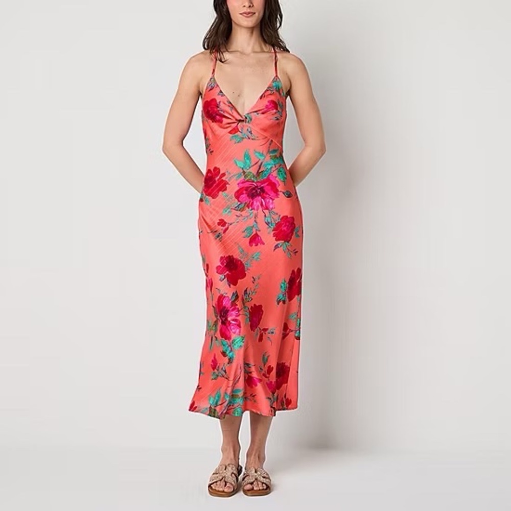 NWT Emerald Sundae Coral Floral Dress Size XL